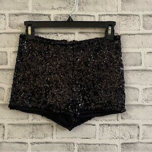 Women’s Charlotte Russe viral Y2K black sequin shorts Medium